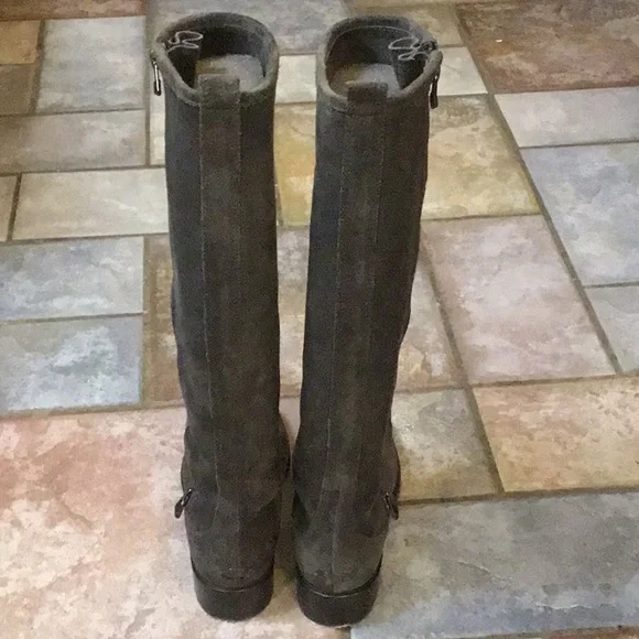 Jimmy Choo Gray Suede Heel Boots - Picture 5 of 16